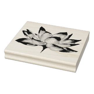 Tampons Encreurs Fleur Lotus | Timbre d'art en bois
