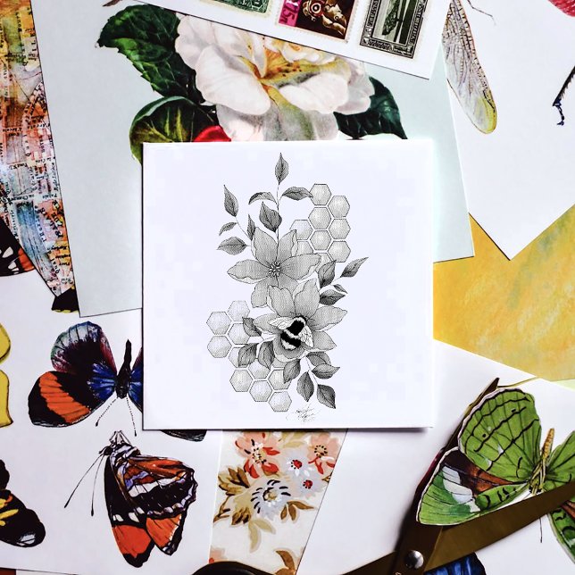 Tampons Encreurs Fleurs de lavande de bourdon Jaune (Créateur téléchargé)