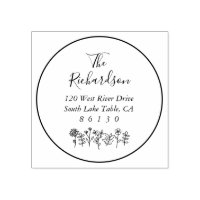 Fleurs Esquisse Diamant Adresse de retour auto-enc