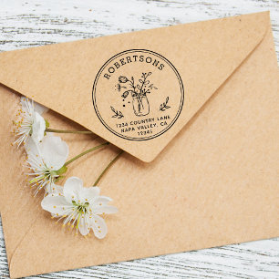 Tampons Encreurs Fleurs Mason Jar   Créez votre propre adresse de r
