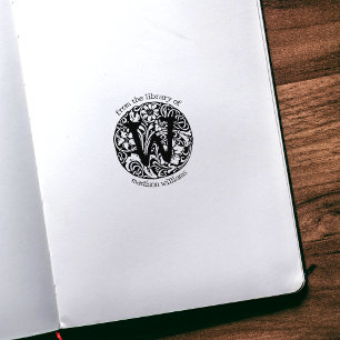 Tampons Encreurs Fleurs Monogrammes vintages De La Bibliothèque De