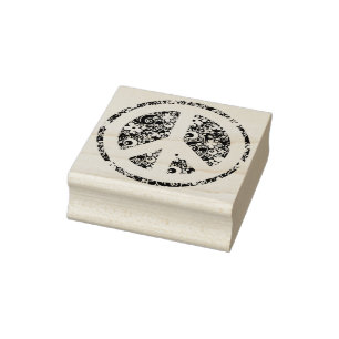 Tampons Encreurs Flower Power Paix signe III + votre backgr. & idée