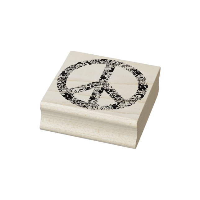 Tampons Encreurs Flower Power signe de paix II + votre backgr. & id (Tampon)