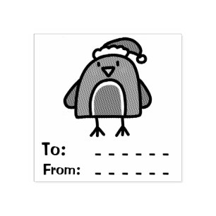 Tampons Encreurs Fun Christmas Robin Enfants Étiquette cadeau