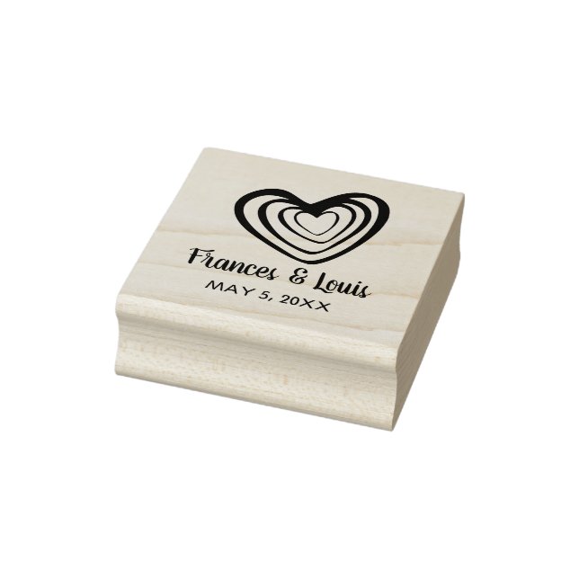 Tampons Encreurs Fun Hearts Wedding Monogram (Tampon)