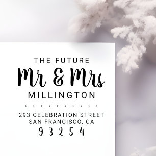 Tampons Encreurs Futur M & Mme Script Nom de famille Adresse de ret