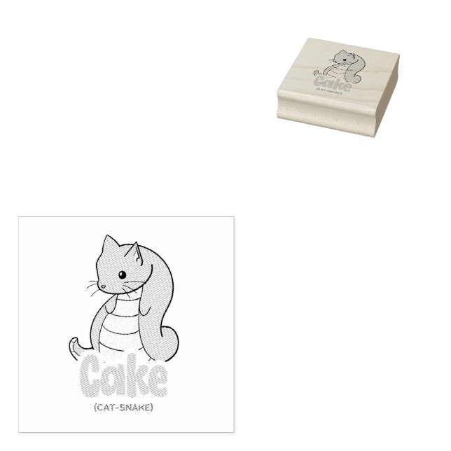 Tampons Encreurs Gâteau (chat + serpent) Timbre mignonne avec encre (Tamponné)