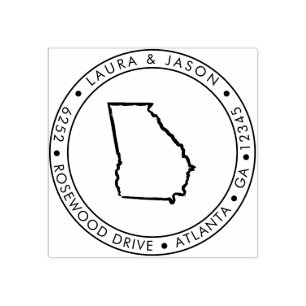 Tampons Encreurs Georgia State Map Return Adresse Wood Art Stark