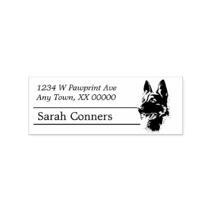 Tampons Encreurs German Shepherd Dog Portrait Adresse de retour