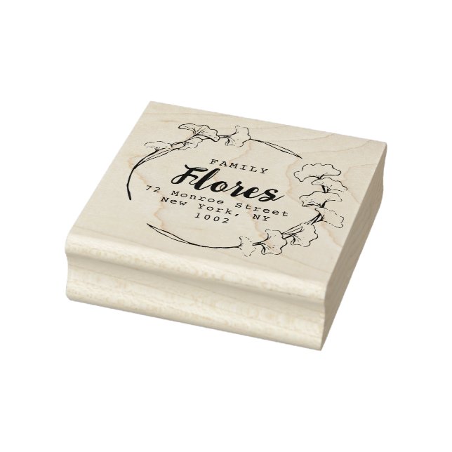 Tampons Encreurs Ginkgo couronne feuille Personnaliser le nom (Tampon)