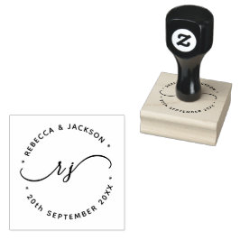 Tampons Encreurs Glyph Script Couple Name initial Save the date