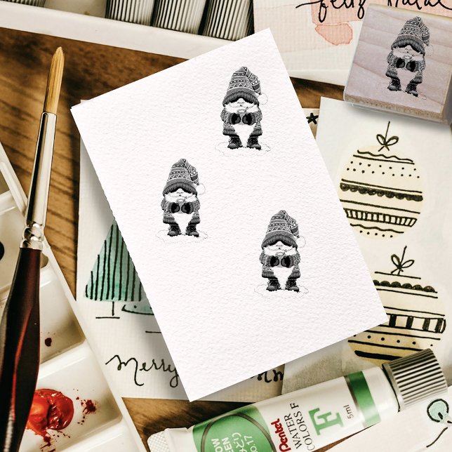 Tampons Encreurs Gnome de Noël Cosy Rouge Vert Hiver Mignon (Créateur téléchargé)