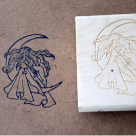 Tampons Encreurs Goddess de lune violette Wiccan Triple Moon Symbol