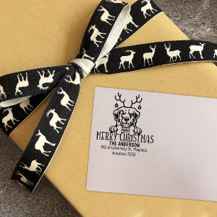 Tampons Encreurs Golden Retriever Chien Noël Adresse de retour