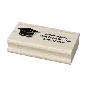 Tampons Encreurs Graduation Cap Custom Graduate Adresse de retour