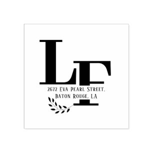 Tampons Encreurs Grand nom Mariage Feuille initial