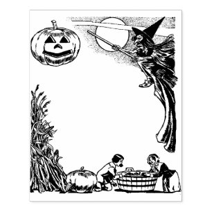 Tampons Encreurs Grande Carte Vintage Halloween Fabriquant du caout