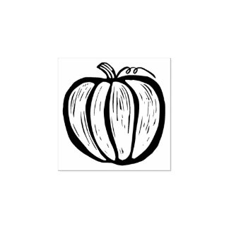 Tampons Encreurs Halloween de l'automne du Citrouille Lino-cut rust