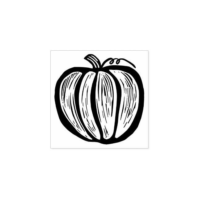 Tampons Encreurs Halloween de l'automne du Citrouille Lino-cut rust (Impression)