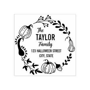 Tampons Encreurs Halloween Halloween Citrouille Wreath Adresse de r