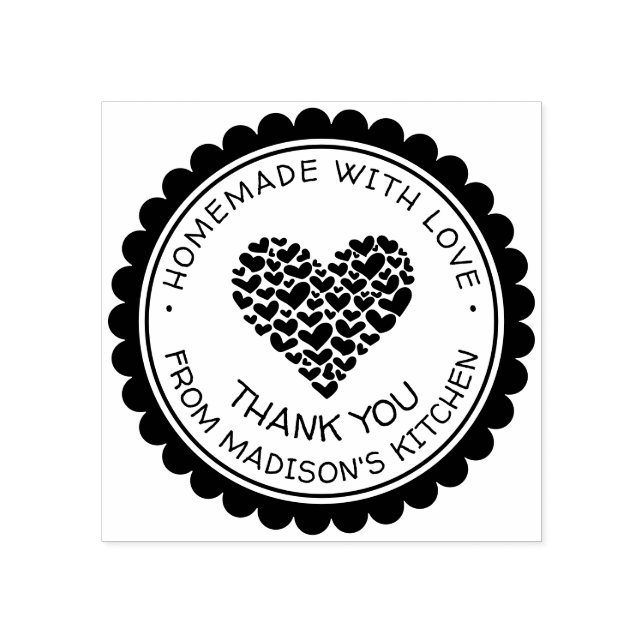 Tampons Encreurs Handmade With Love Heart Thank You Personalized (Impression)