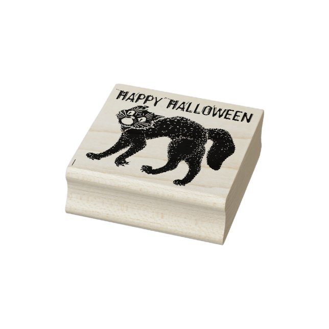 Tampons Encreurs Happy Halloween hurlant chat noir (Tampon)