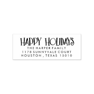 Tampons Encreurs Happy Holidays Retours Adresse Timbre