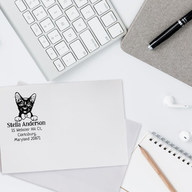 Tampons Encreurs Havana Brown Cat Adresse de retour (Créateur téléchargé)