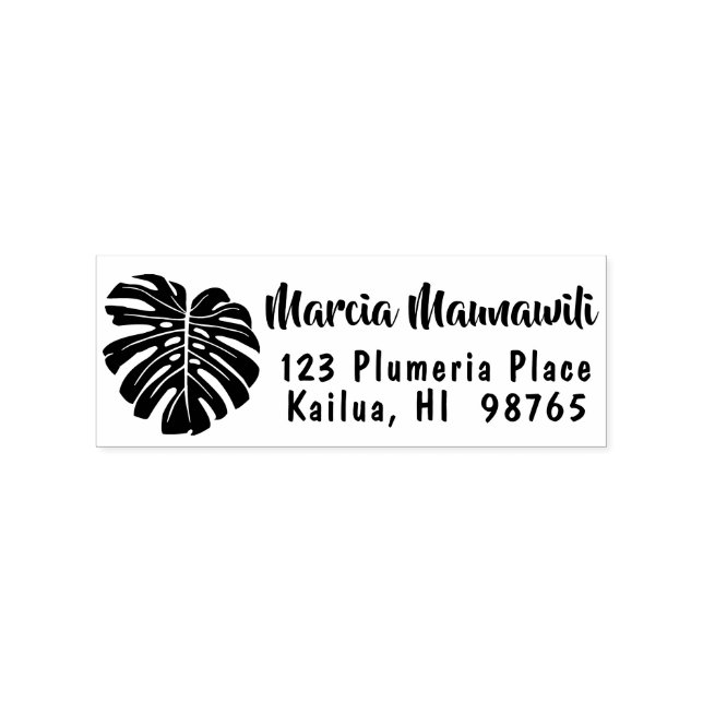 Tampons Encreurs Hawaii Adresse de retour Timbre Monstera Leaf pers (Impression)