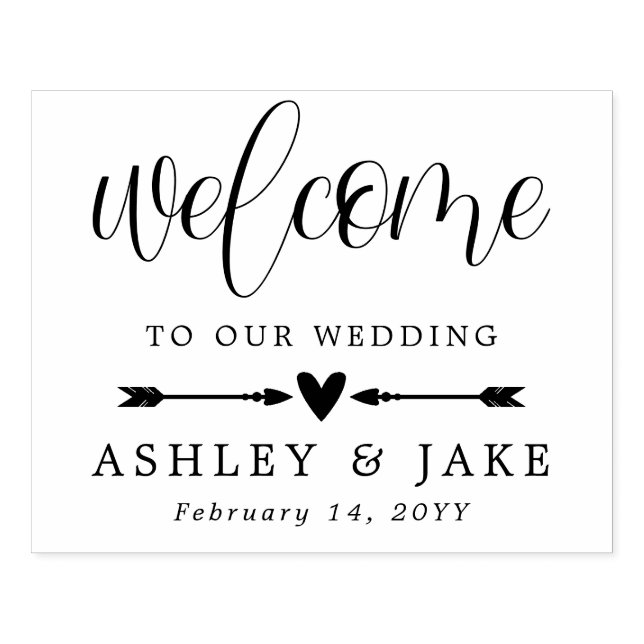 Tampons Encreurs Heart & Arrows Cute Wedding Welcome (Impression)