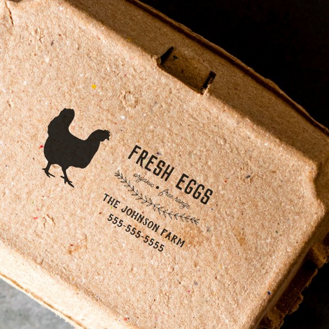 Tampons Encreurs Hen Family Farm Oeufs Frais Timbre en caoutchouc (Créateur téléchargé)