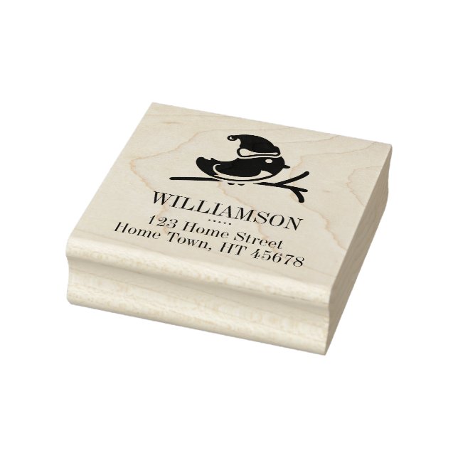 Tampons Encreurs Holiday Robin Carré Adresse de retour (Tampon)