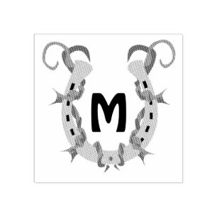 Tampons Encreurs Horseshoe enveloppé dans un monogramme à fil Barbé