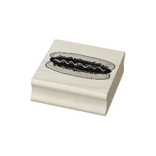 Tampons Encreurs Hot Dog Hotdog Mustard Relish Bun Restauration rap