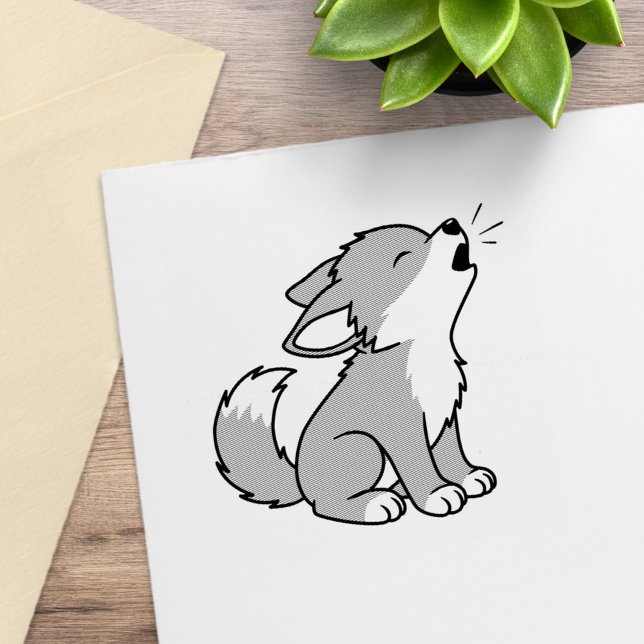 Tampons Encreurs Howling Grey Wolf Pup (Créateur téléchargé)