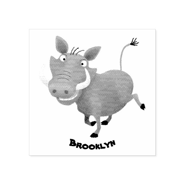 Tampons Encreurs Illustration amusante d'un cochon de phacochère af (Impression)