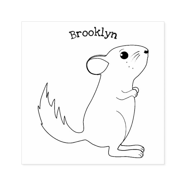 Tampons Encreurs Illustration de chinchilla gris mignon (Impression)