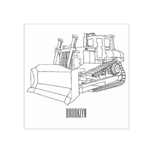 Tampons Encreurs Illustration de dessin animé Bulldozer