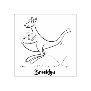 Tampons Encreurs Illustration de dessin animé Cute kangaroo et koal