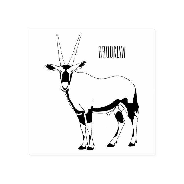 Tampons Encreurs Illustration de dessin animé Oryx (Impression)