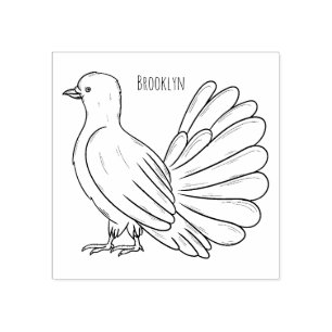 Tampons Encreurs Illustration de dessin d'oiseau pigeon sauvage