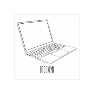 Tampons Encreurs Illustration de dessin sur ordinateur portable