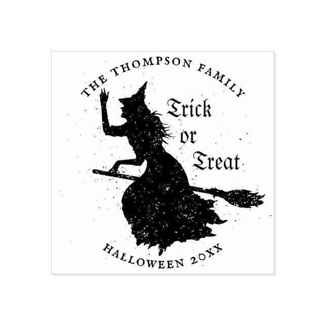 Tampons Encreurs Illustration de l'Halloween Grunge de sorcière (Impression)