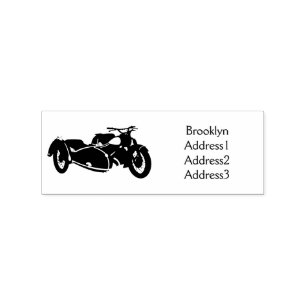 Tampons Encreurs Illustration de moto pourpre Sidecar