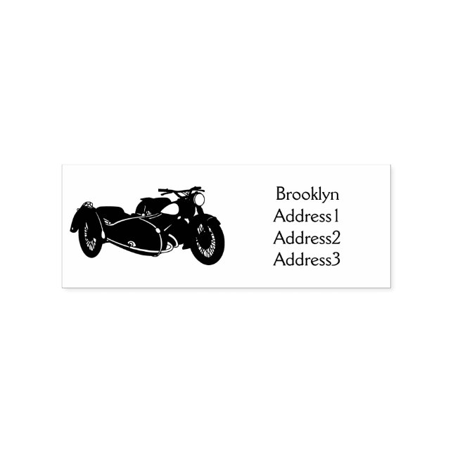 Tampons Encreurs Illustration de moto pourpre Sidecar (Impression)