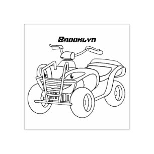 Tampons Encreurs Illustration de moto Purple Quad