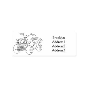 Tampons Encreurs Illustration de moto Purple Quad