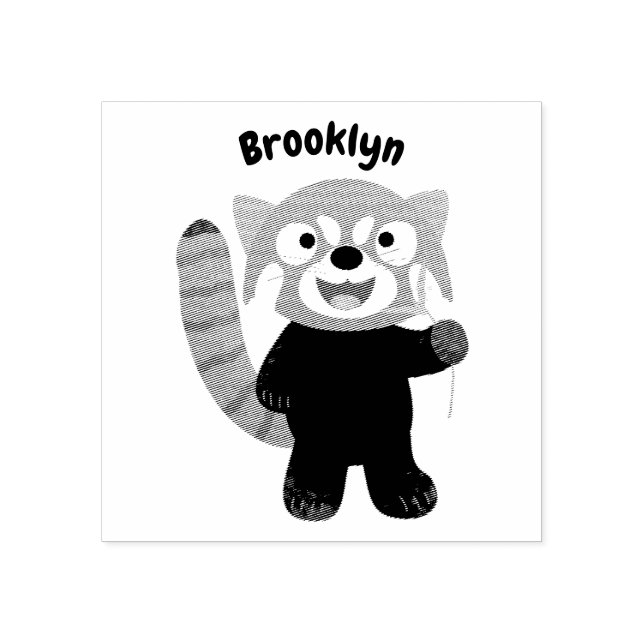 Tampons Encreurs Illustration de panda rouge mignon (Impression)