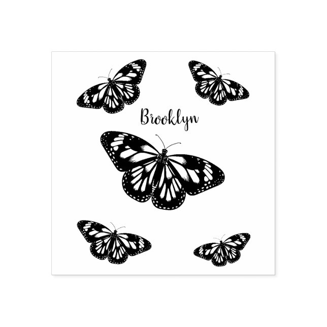 Tampons Encreurs Illustration de papillon monarque (Impression)