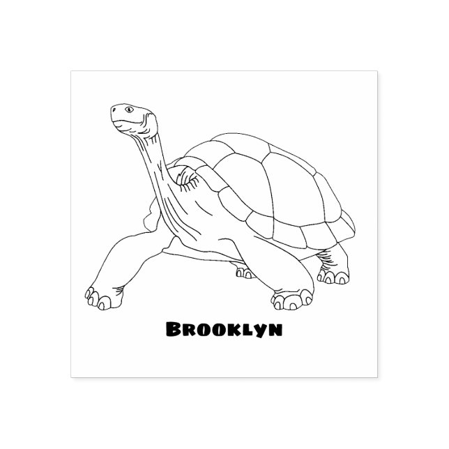 Tampons Encreurs Illustration de tortue terrestre des Galapagos (Impression)